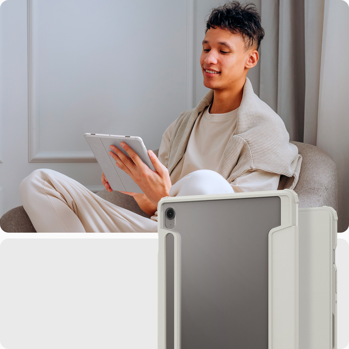 Etui Spigen Ultra Hybrid Pro do Galaxy Tab S10 FE, szaro-przezroczyste